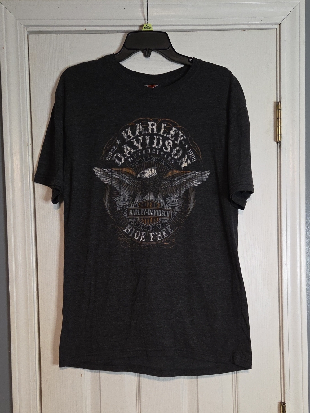 Harley-Davidson Charcoal Black Short Sleeve Tee with Eagle Crest